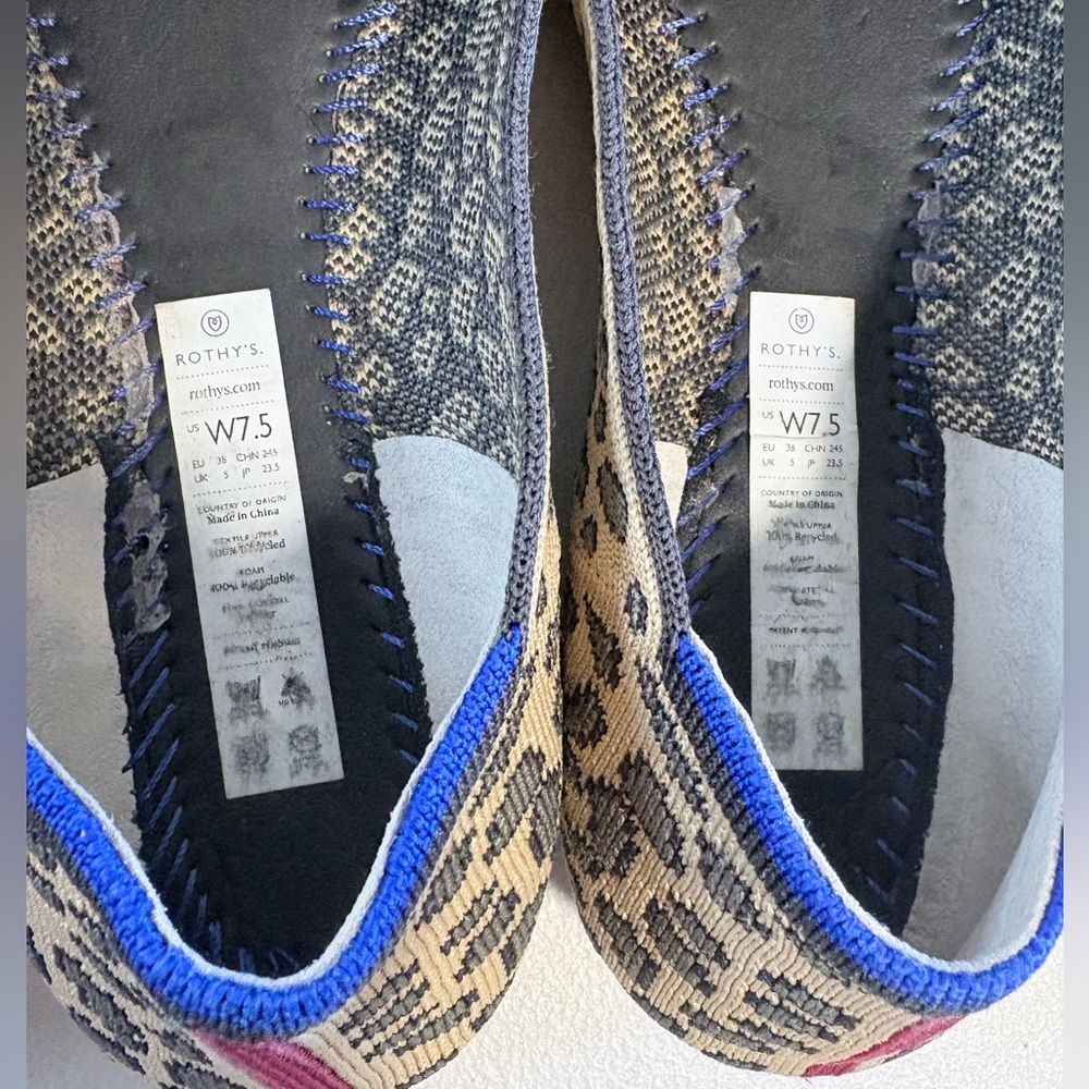 Rothy’s The Flat | Leopard Print Knit Flats | Size 7.5 - Picture 10 of 14